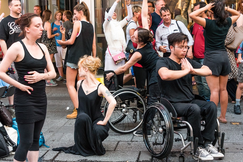 Heidi Latsky Dance in On Display at Times SquarePhoto by Darial Sneed