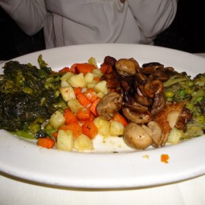 Broccoli rabe, root vegetables, mushrooms, scafata, and spinach